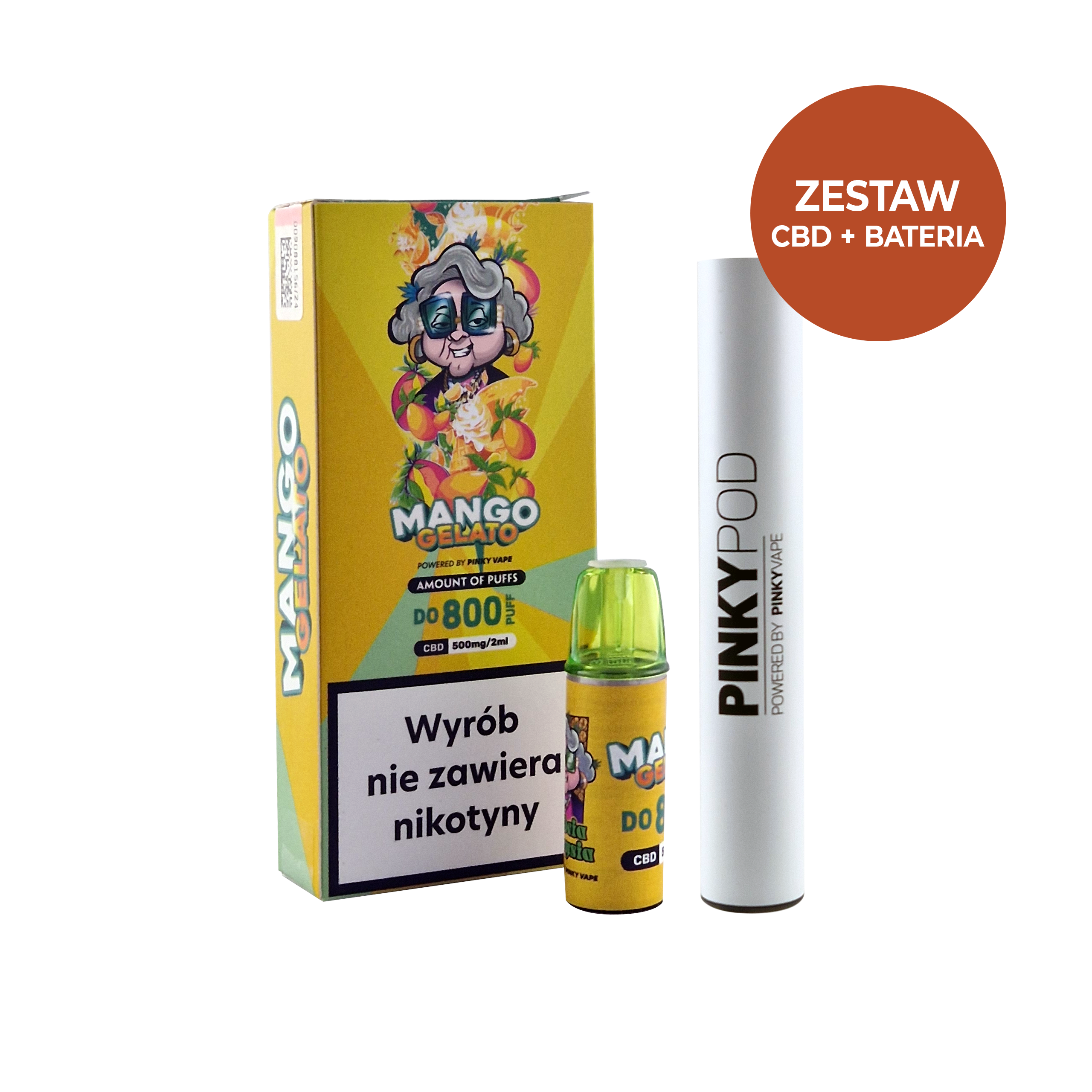 CBD Mango Gelato + Bateria Pinky Pod